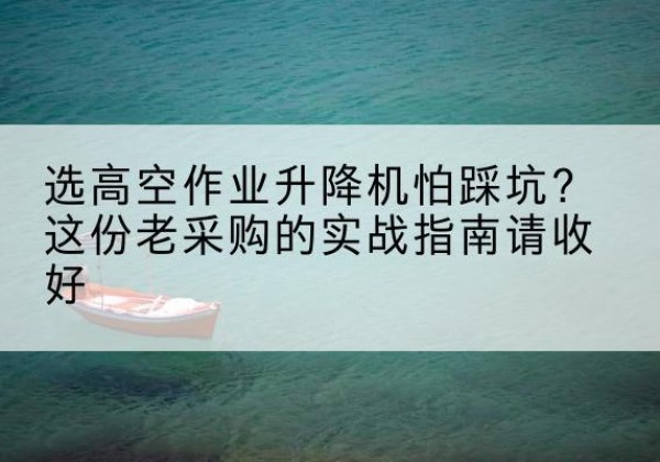 延平高空作业升降机厂家推荐-选高空作业升降机怕踩坑？这份老采购的实战指南请收好