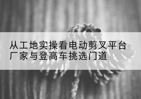 延平电动剪叉升降平台厂家-从工地实操看电动剪叉平台厂家与登高车挑选门道